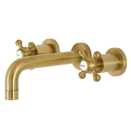 KINGSTON BRASS KS8127BX Metropolitan 2-Handle 8" Wall Mount Bathroom Faucet, Brass KS8127BX